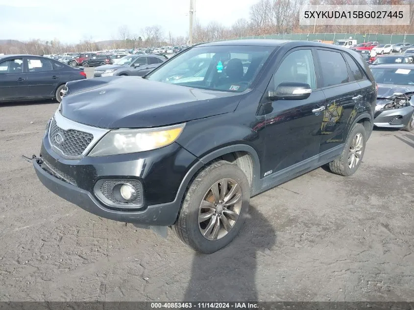 2011 Kia Sorento Ex VIN: 5XYKUDA15BG027445 Lot: 40853463