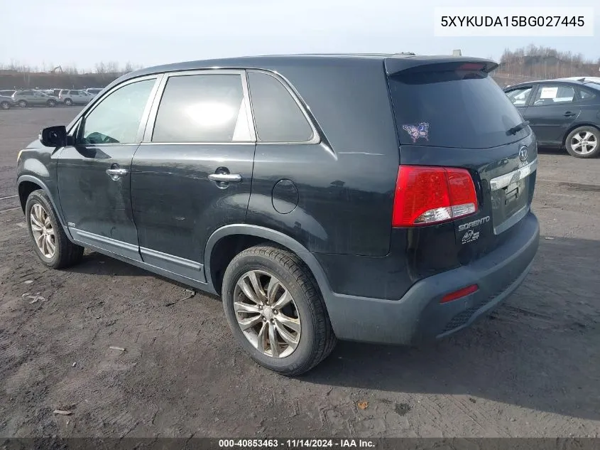 2011 Kia Sorento Ex VIN: 5XYKUDA15BG027445 Lot: 40853463