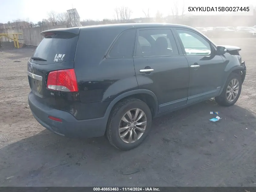 2011 Kia Sorento Ex VIN: 5XYKUDA15BG027445 Lot: 40853463