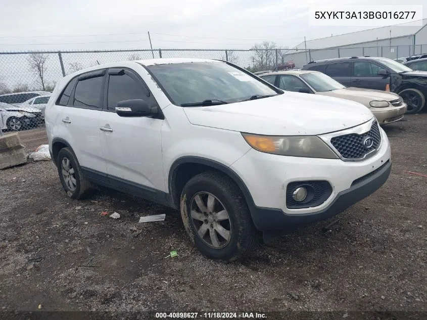 2011 Kia Sorento Lx VIN: 5XYKT3A13BG016277 Lot: 40898627