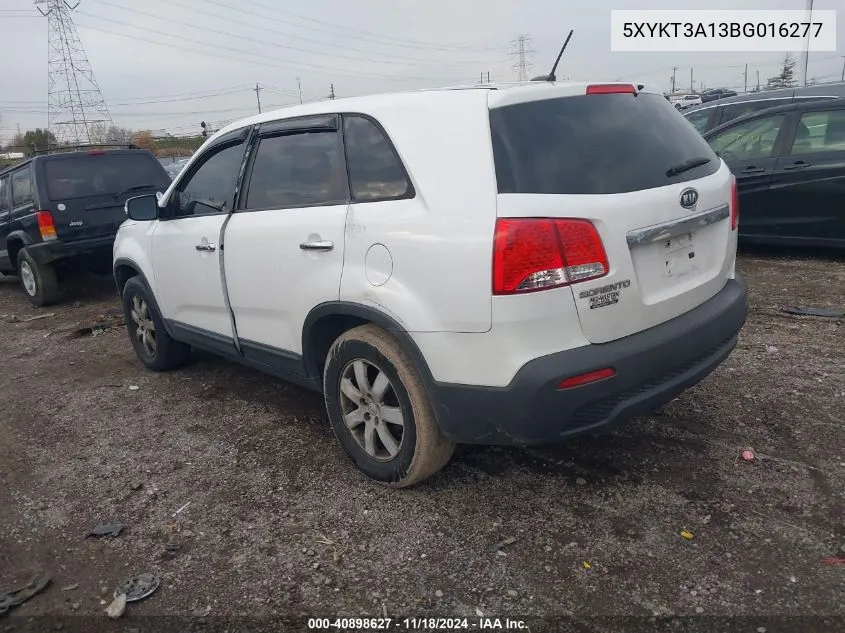 2011 Kia Sorento Lx VIN: 5XYKT3A13BG016277 Lot: 40898627