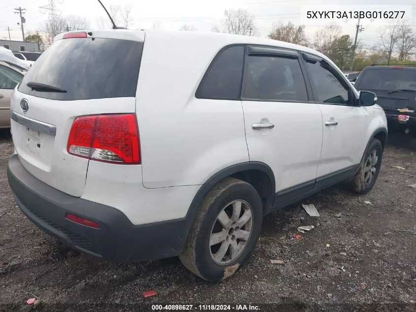 2011 Kia Sorento Lx VIN: 5XYKT3A13BG016277 Lot: 40898627