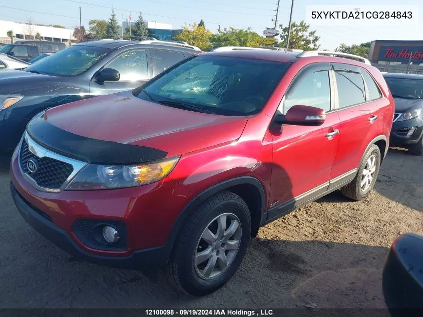 2012 Kia Sorento VIN: 5XYKTDA21CG284843 Lot: 12100098