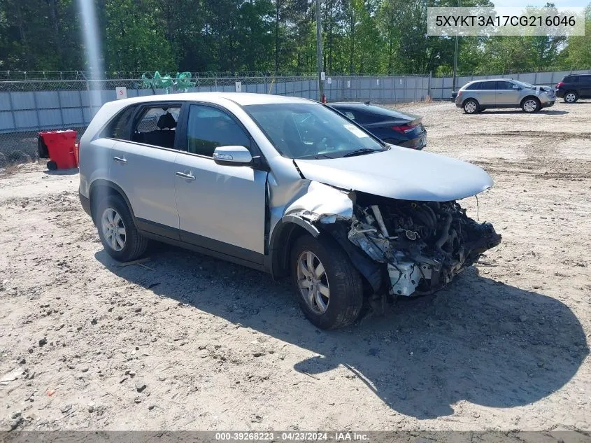 2012 Kia Sorento Lx VIN: 5XYKT3A17CG216046 Lot: 39268223