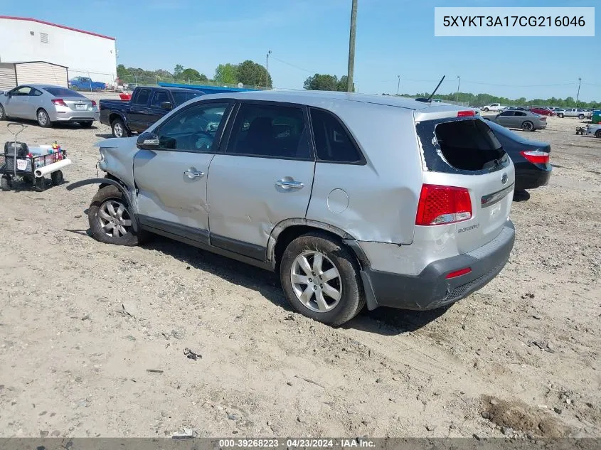 2012 Kia Sorento Lx VIN: 5XYKT3A17CG216046 Lot: 39268223