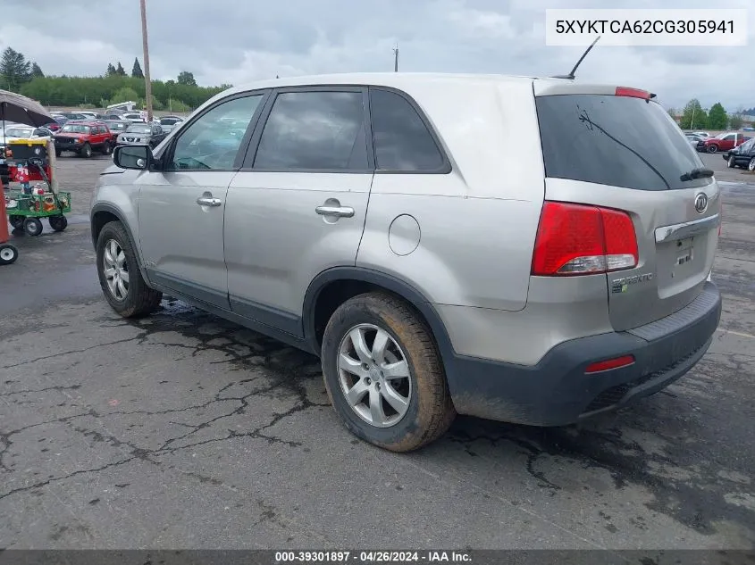 2012 Kia Sorento Lx VIN: 5XYKTCA62CG305941 Lot: 39301897