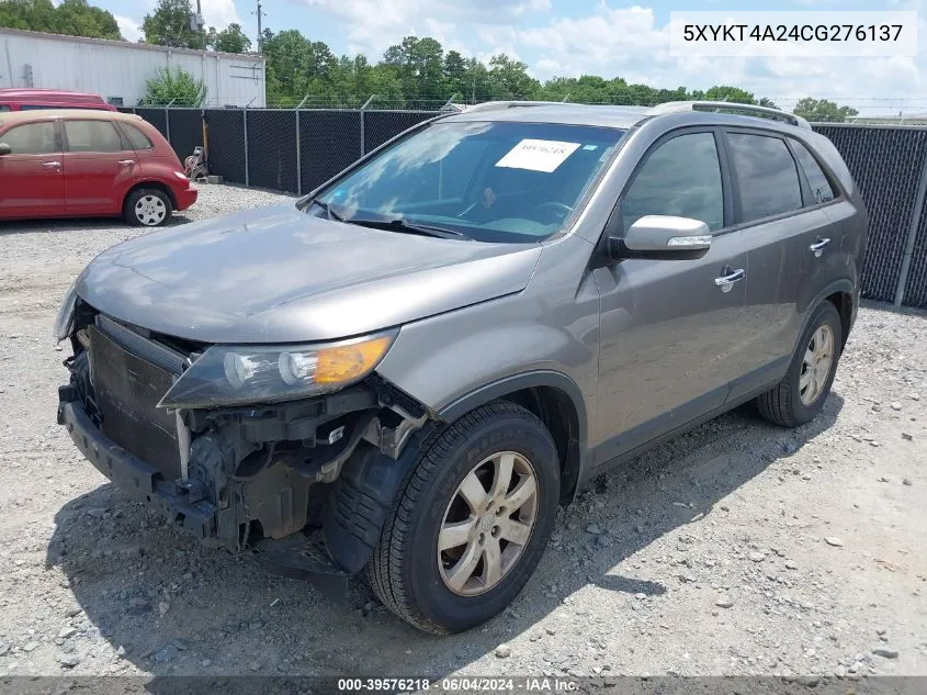 5XYKT4A24CG276137 2012 Kia Sorento Lx V6