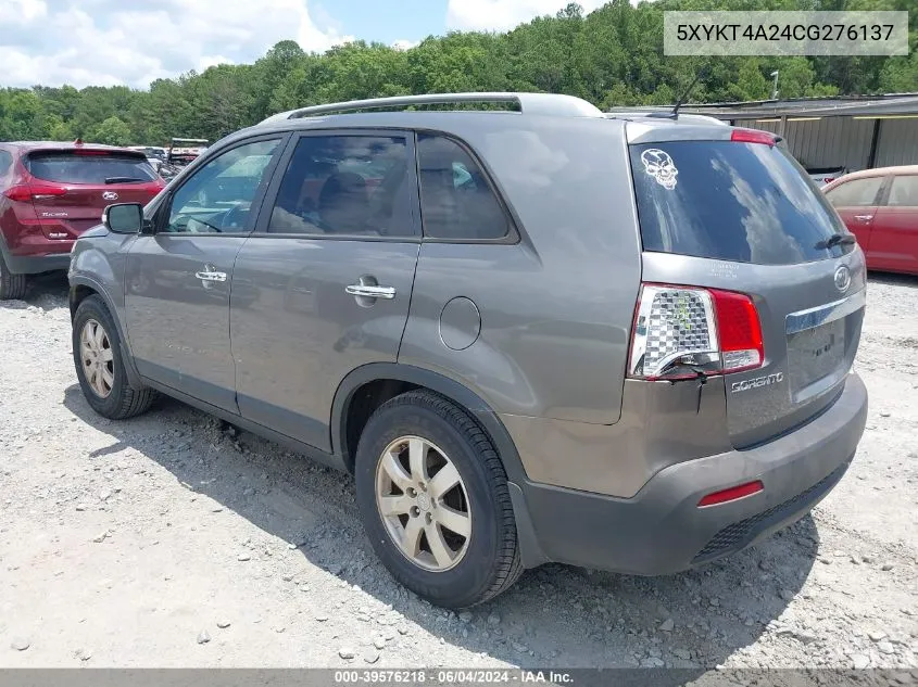 5XYKT4A24CG276137 2012 Kia Sorento Lx V6