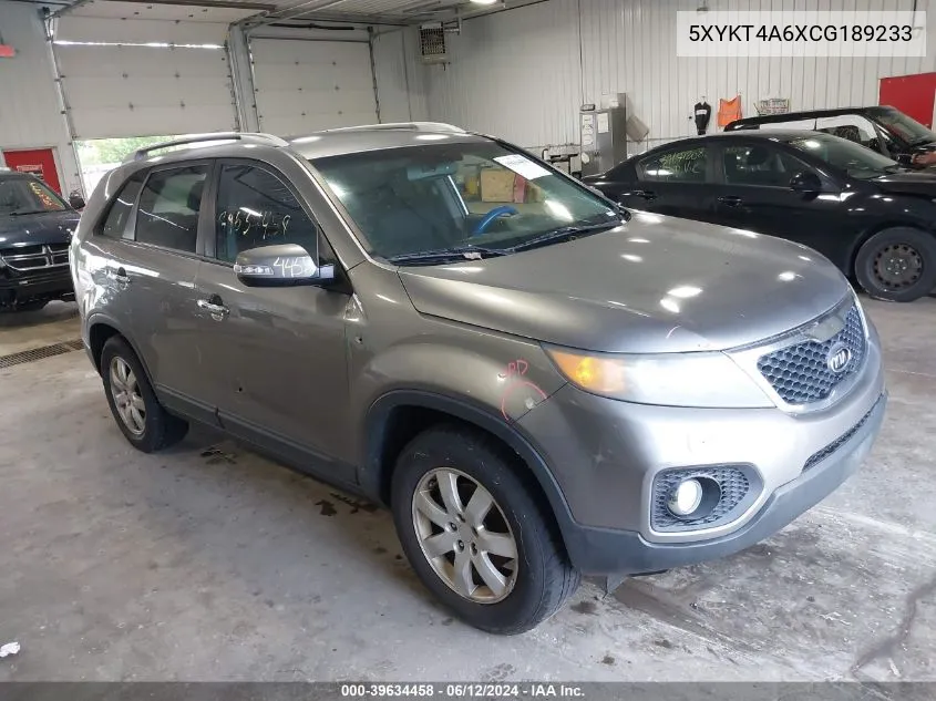 2012 Kia Sorento Lx VIN: 5XYKT4A6XCG189233 Lot: 39634458