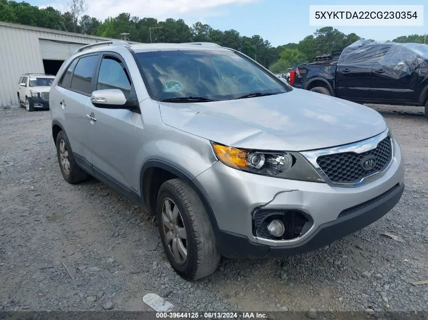 5XYKTDA22CG230354 2012 Kia Sorento Lx V6