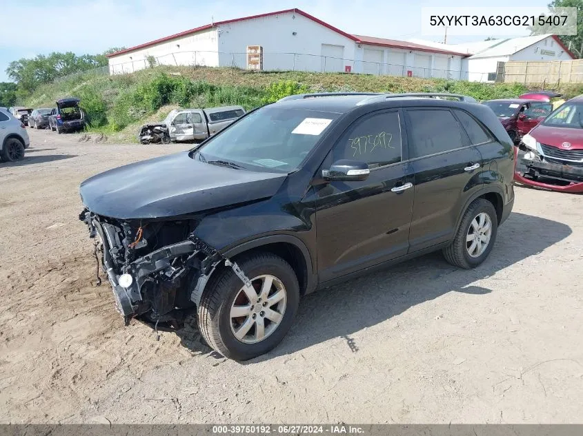 2012 Kia Sorento Lx VIN: 5XYKT3A63CG215407 Lot: 39750192