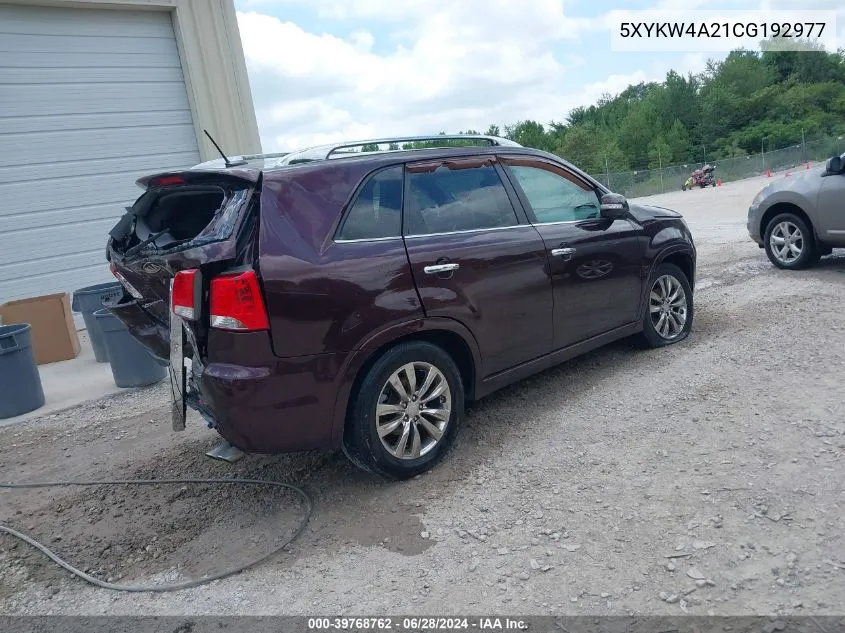 5XYKW4A21CG192977 2012 Kia Sorento Sx V6