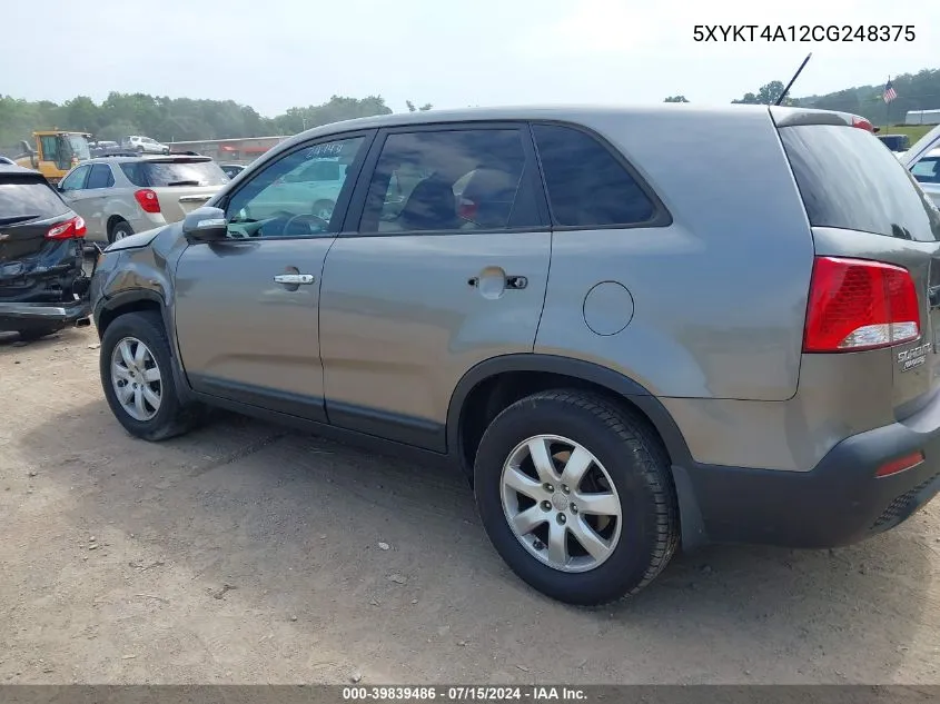 5XYKT4A12CG248375 2012 Kia Sorento Lx