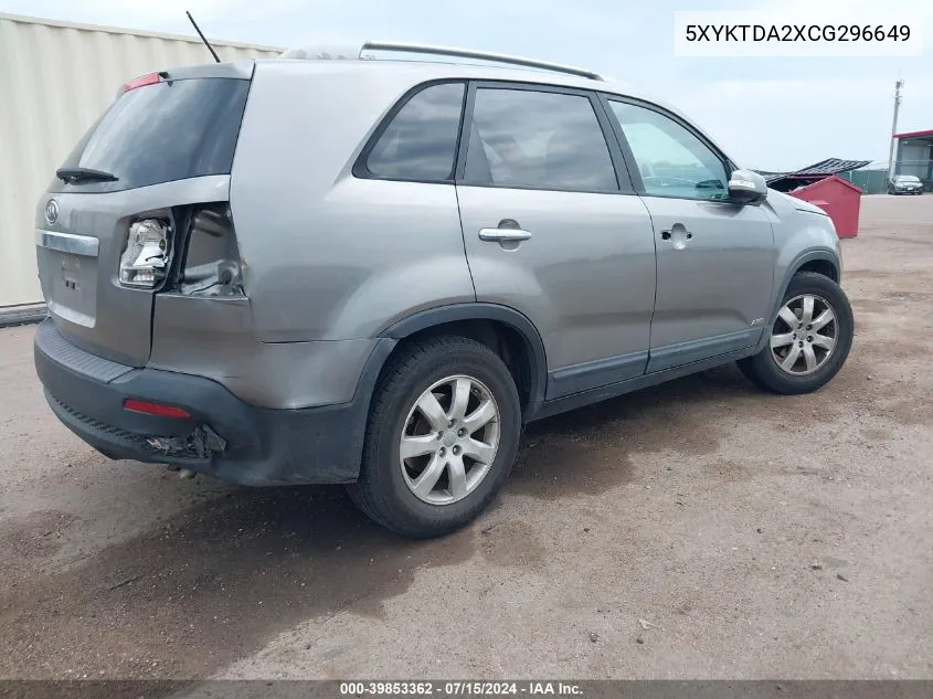 5XYKTDA2XCG296649 2012 Kia Sorento Lx V6