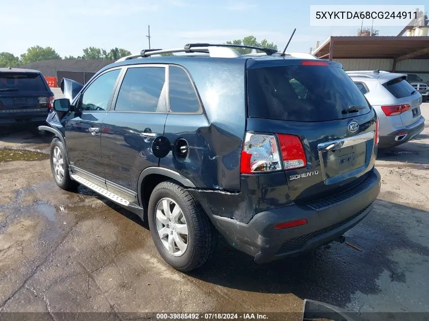 5XYKTDA68CG244911 2012 Kia Sorento Lx