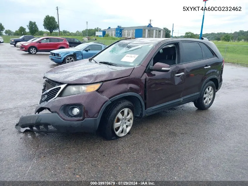 2012 Kia Sorento Lx VIN: 5XYKT4A60CG232462 Lot: 39970679