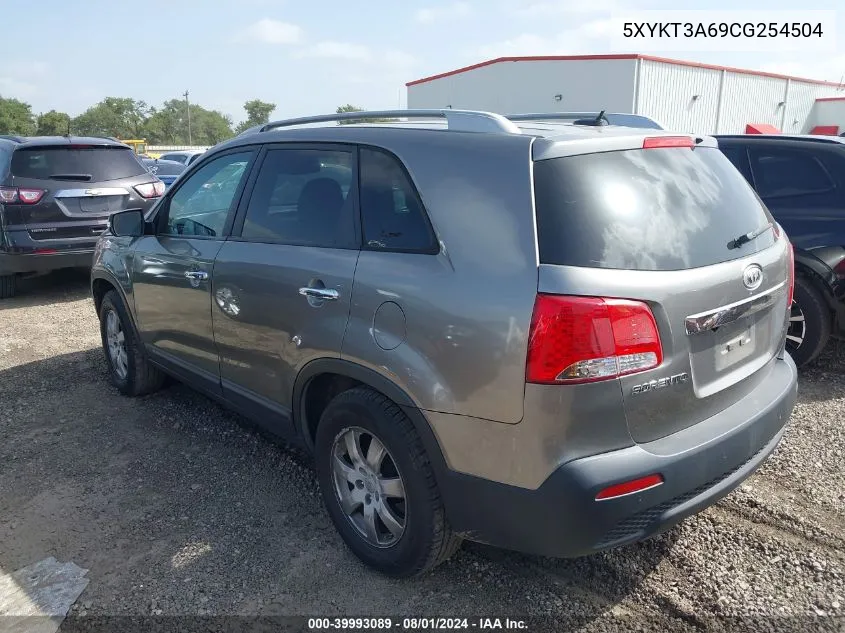 2012 Kia Sorento Lx VIN: 5XYKT3A69CG254504 Lot: 39993089