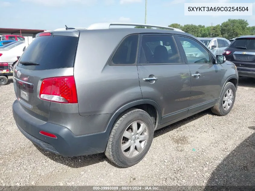 2012 Kia Sorento Lx VIN: 5XYKT3A69CG254504 Lot: 39993089