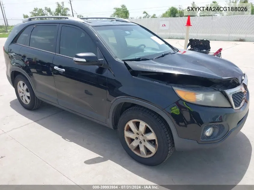 5XYKT4A24CG188026 2012 Kia Sorento Lx V6