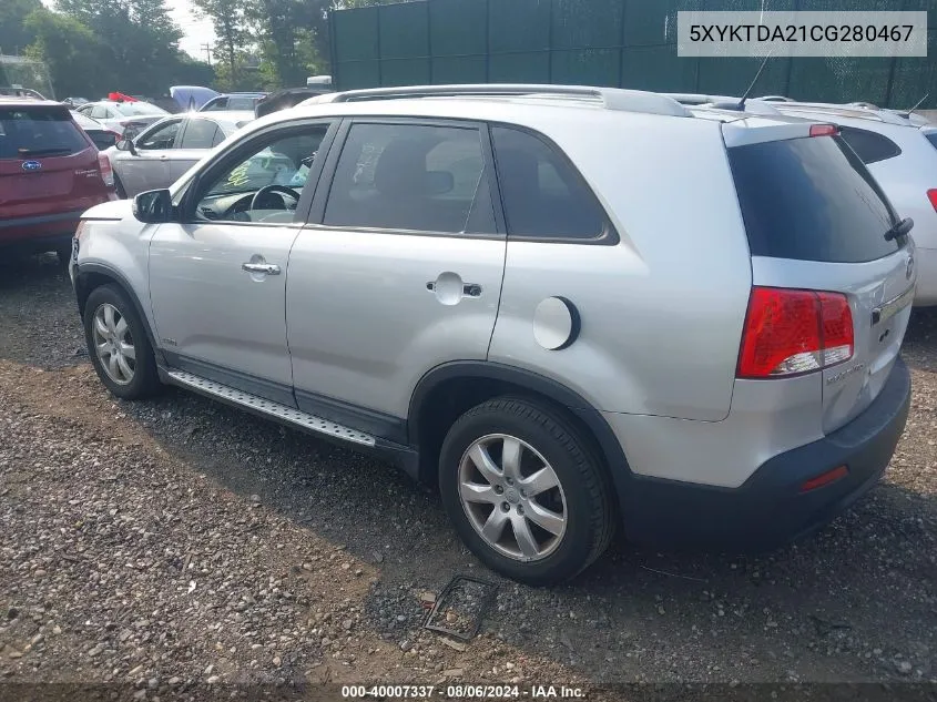 2012 Kia Sorento Lx V6 VIN: 5XYKTDA21CG280467 Lot: 40007337