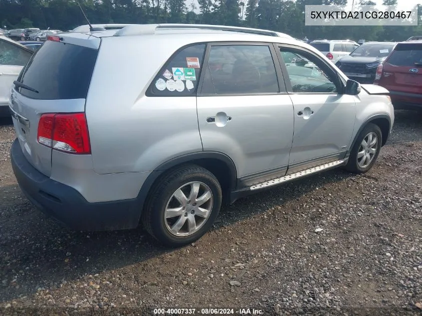 5XYKTDA21CG280467 2012 Kia Sorento Lx V6