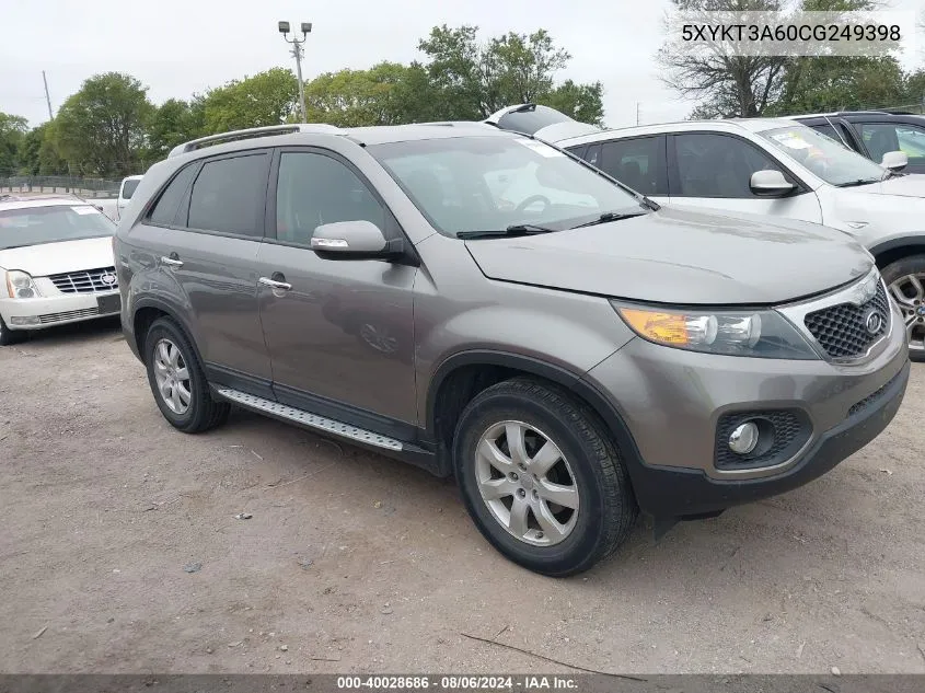 2012 Kia Sorento Lx VIN: 5XYKT3A60CG249398 Lot: 40028686