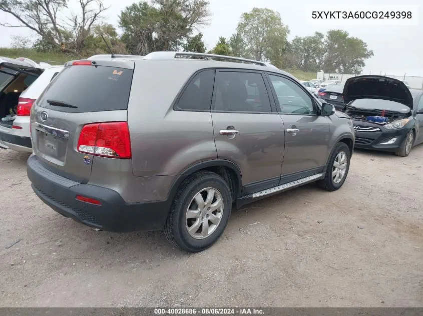 2012 Kia Sorento Lx VIN: 5XYKT3A60CG249398 Lot: 40028686