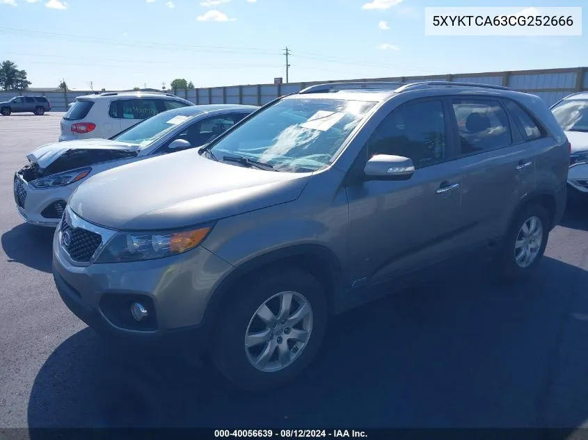 2012 Kia Sorento Lx VIN: 5XYKTCA63CG252666 Lot: 40056639