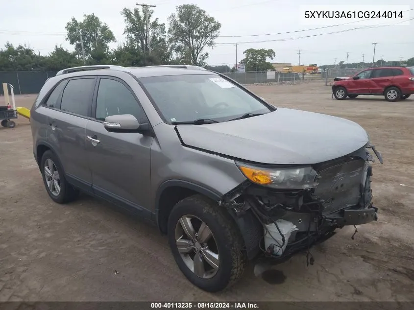 2012 Kia Sorento Ex VIN: 5XYKU3A61CG244014 Lot: 40113235