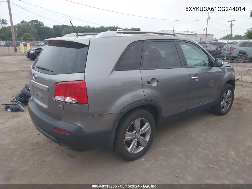 2012 Kia Sorento Ex VIN: 5XYKU3A61CG244014 Lot: 40113235