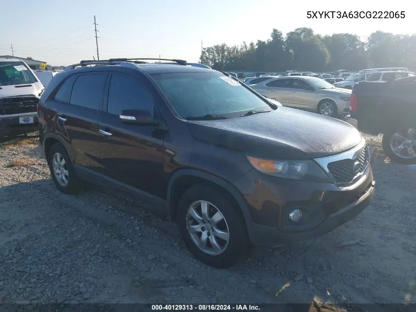 5XYKT3A63CG222065 2012 Kia Sorento Lx