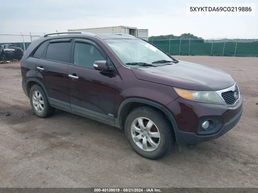 2012 Kia Sorento Lx VIN: 5XYKTDA69CG219886 Lot: 40139019