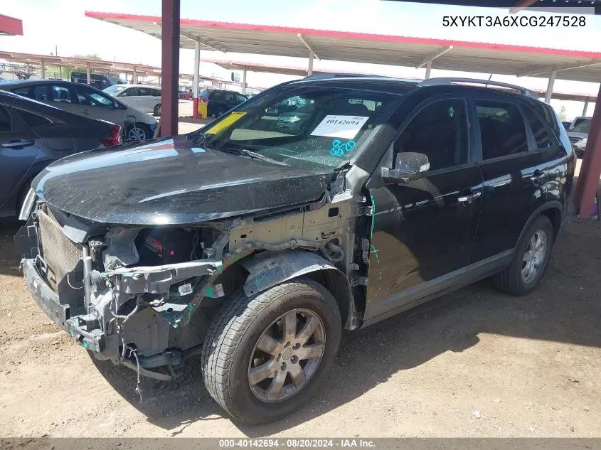 5XYKT3A6XCG247528 2012 Kia Sorento Lx