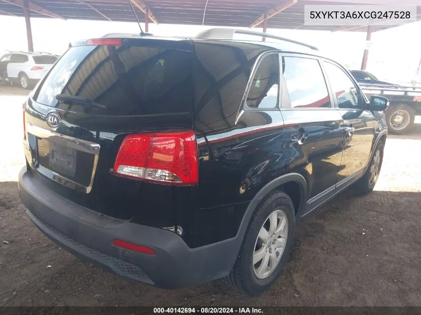 5XYKT3A6XCG247528 2012 Kia Sorento Lx