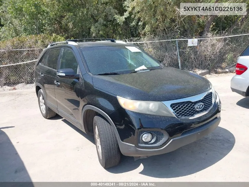 2012 Kia Sorento Lx VIN: 5XYKT4A61CG226136 Lot: 40149241