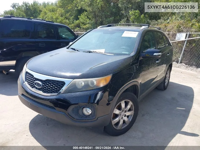 2012 Kia Sorento Lx VIN: 5XYKT4A61CG226136 Lot: 40149241