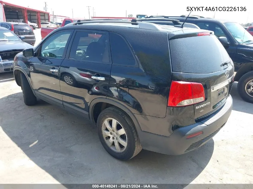 5XYKT4A61CG226136 2012 Kia Sorento Lx