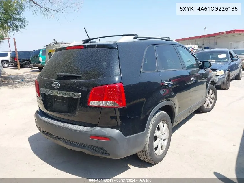 2012 Kia Sorento Lx VIN: 5XYKT4A61CG226136 Lot: 40149241