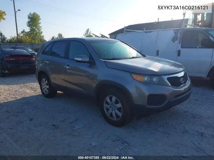 2012 Kia Sorento Lx VIN: 5XYKT3A16CG216121 Lot: 40157355