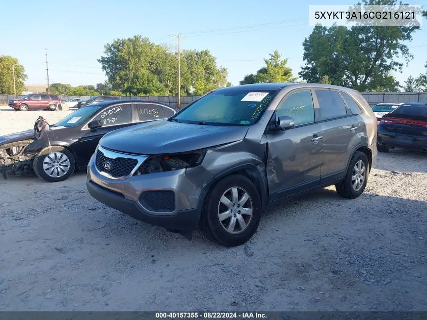 2012 Kia Sorento Lx VIN: 5XYKT3A16CG216121 Lot: 40157355