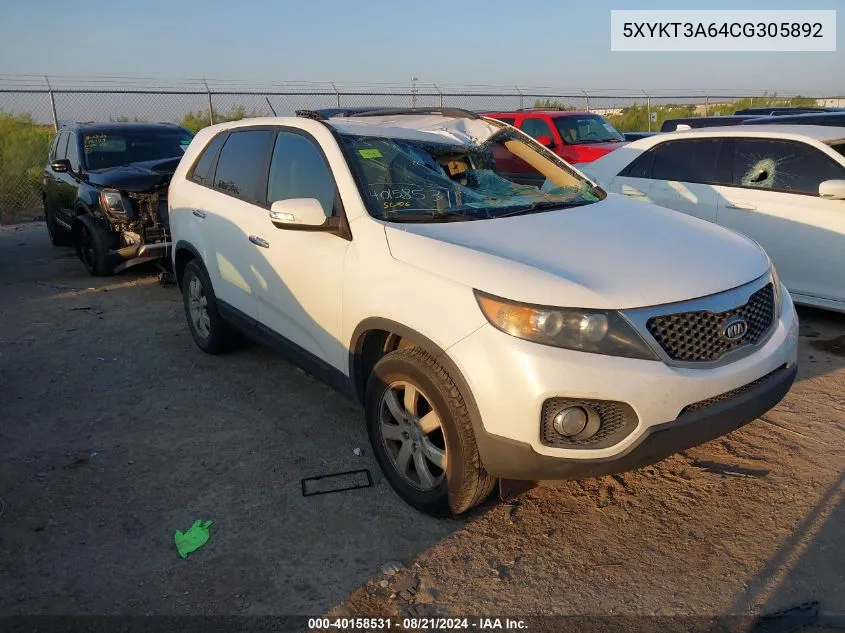 2012 Kia Sorento Lx VIN: 5XYKT3A64CG305892 Lot: 40158531