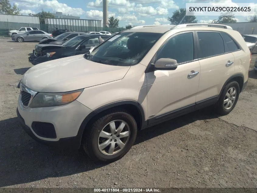 2012 Kia Sorento Lx V6 VIN: 5XYKTDA29CG226625 Lot: 40171804