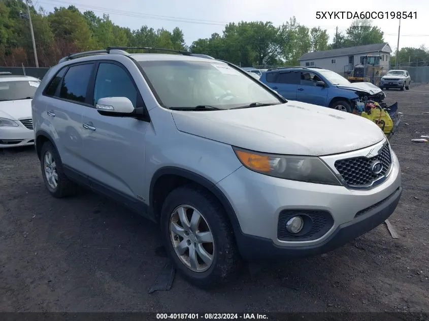 2012 Kia Sorento Lx VIN: 5XYKTDA60CG198541 Lot: 40187401