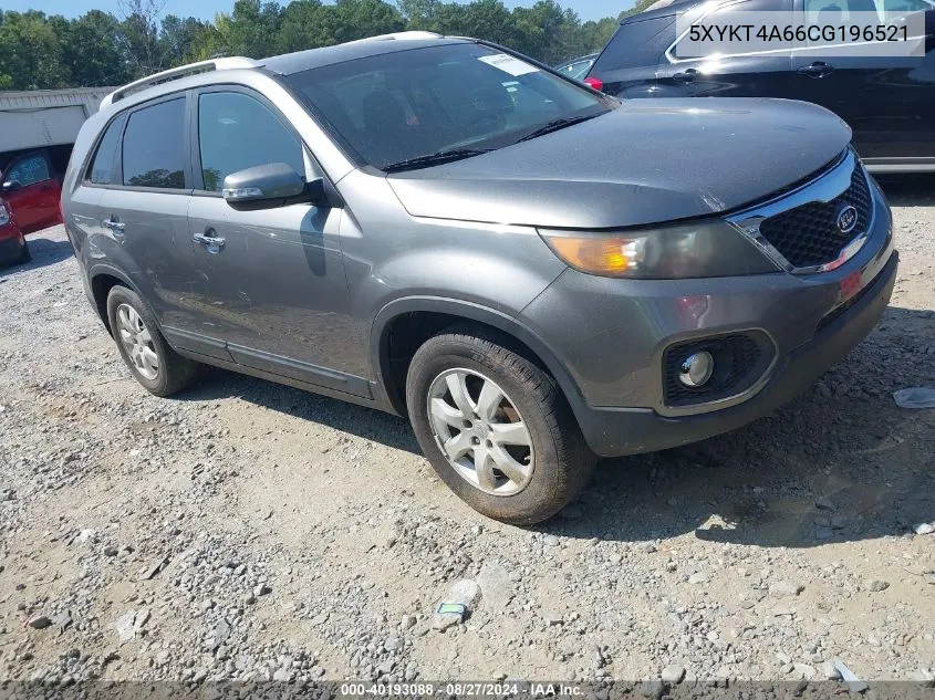 2012 Kia Sorento Lx VIN: 5XYKT4A66CG196521 Lot: 40193088