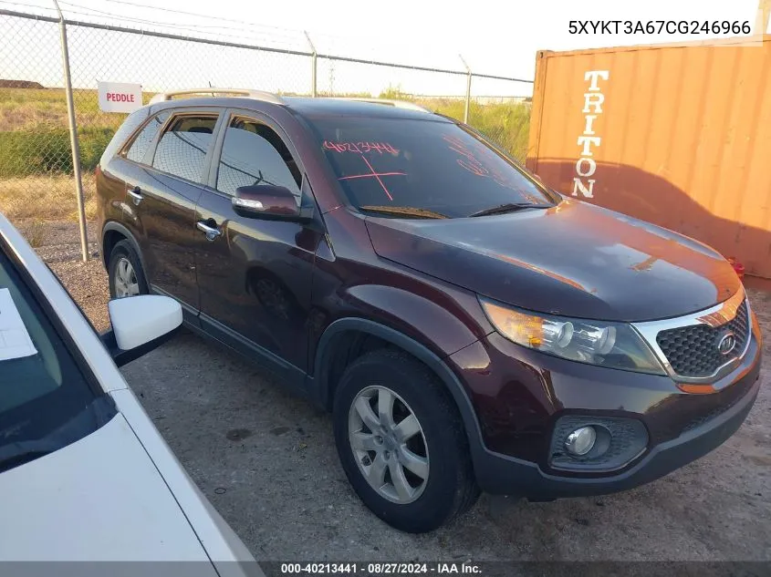 2012 Kia Sorento Lx VIN: 5XYKT3A67CG246966 Lot: 40213441