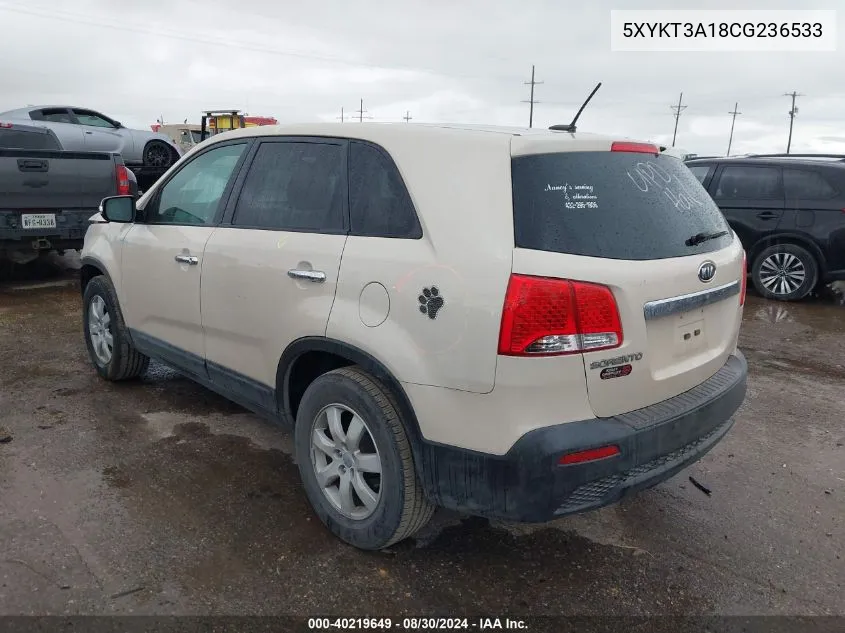 5XYKT3A18CG236533 2012 Kia Sorento Lx