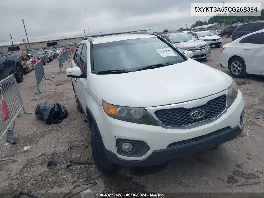 2012 Kia Sorento Lx VIN: 5XYKT3A67CG268384 Lot: 40222825