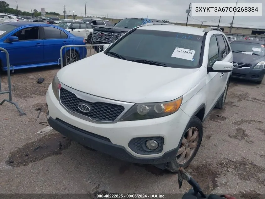 2012 Kia Sorento Lx VIN: 5XYKT3A67CG268384 Lot: 40222825