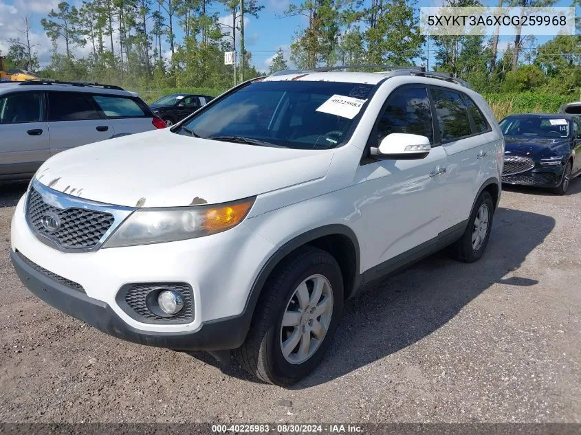 2012 Kia Sorento Lx VIN: 5XYKT3A6XCG259968 Lot: 40225983