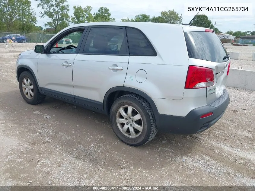 2012 Kia Sorento Lx VIN: 5XYKT4A11CG265734 Lot: 40230417